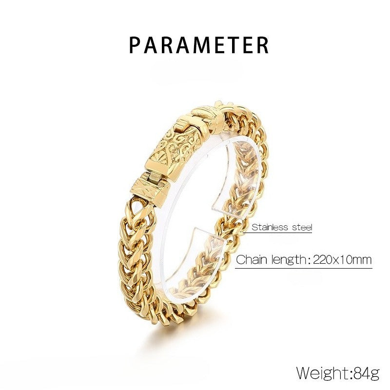 Kemstone Titanium Steel Dragon Bone Chain Bracelet for Men KB180725-KJX