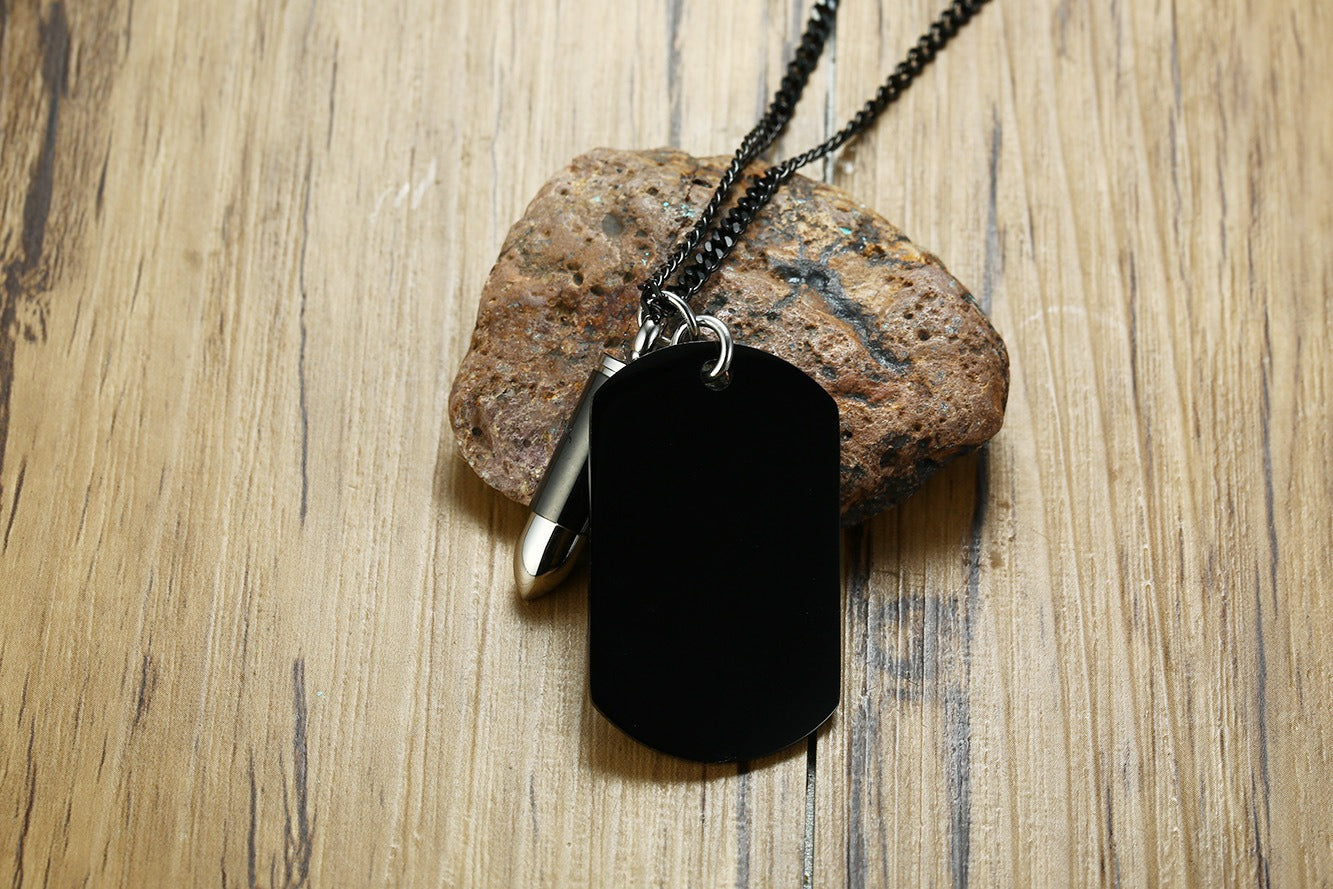 Colgante de bala de camuflaje táctico Kemstone - Collar resistente de acero de titanio para hombre, ideal para exteriores y estilo urbano PN-1070