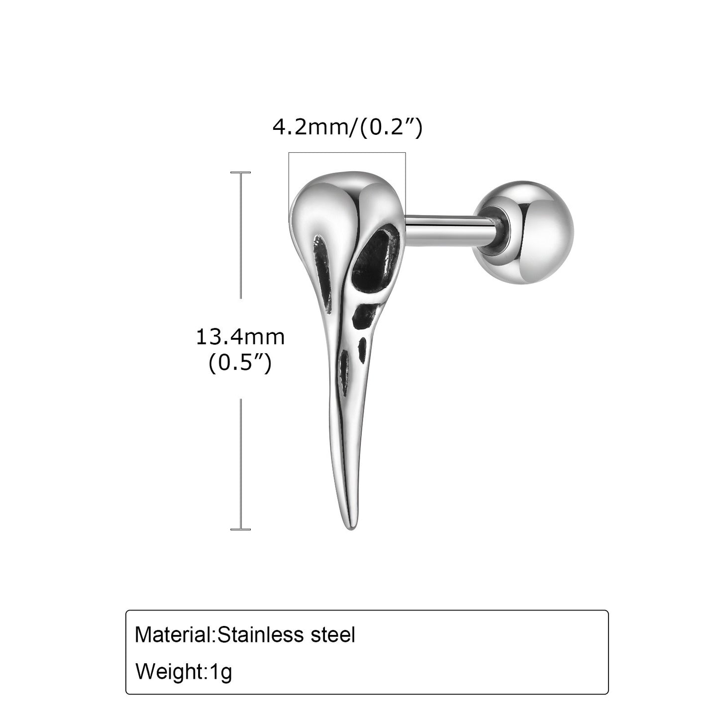 Kemstone Stainless Steel Gothic Stud Earring – Cross Cat Spider Symbol ES-512