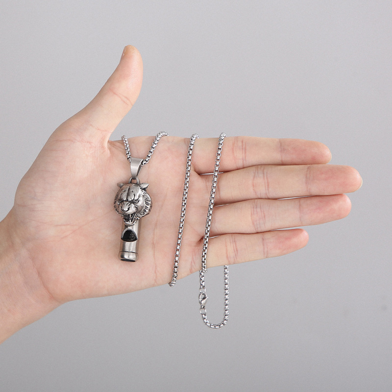 Kemstone Tiger Whistle Necklace for Men Titanium Steel KP99012-KLXS