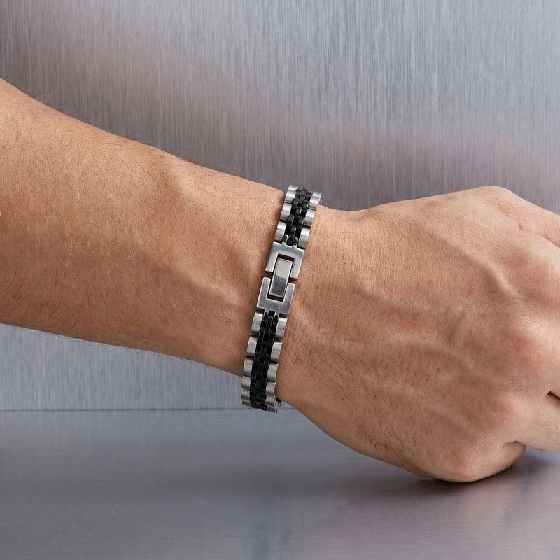 Kemstone Titanium Steel Link Bracelet for Men Two Tone Watch Band Style KB215164-KL