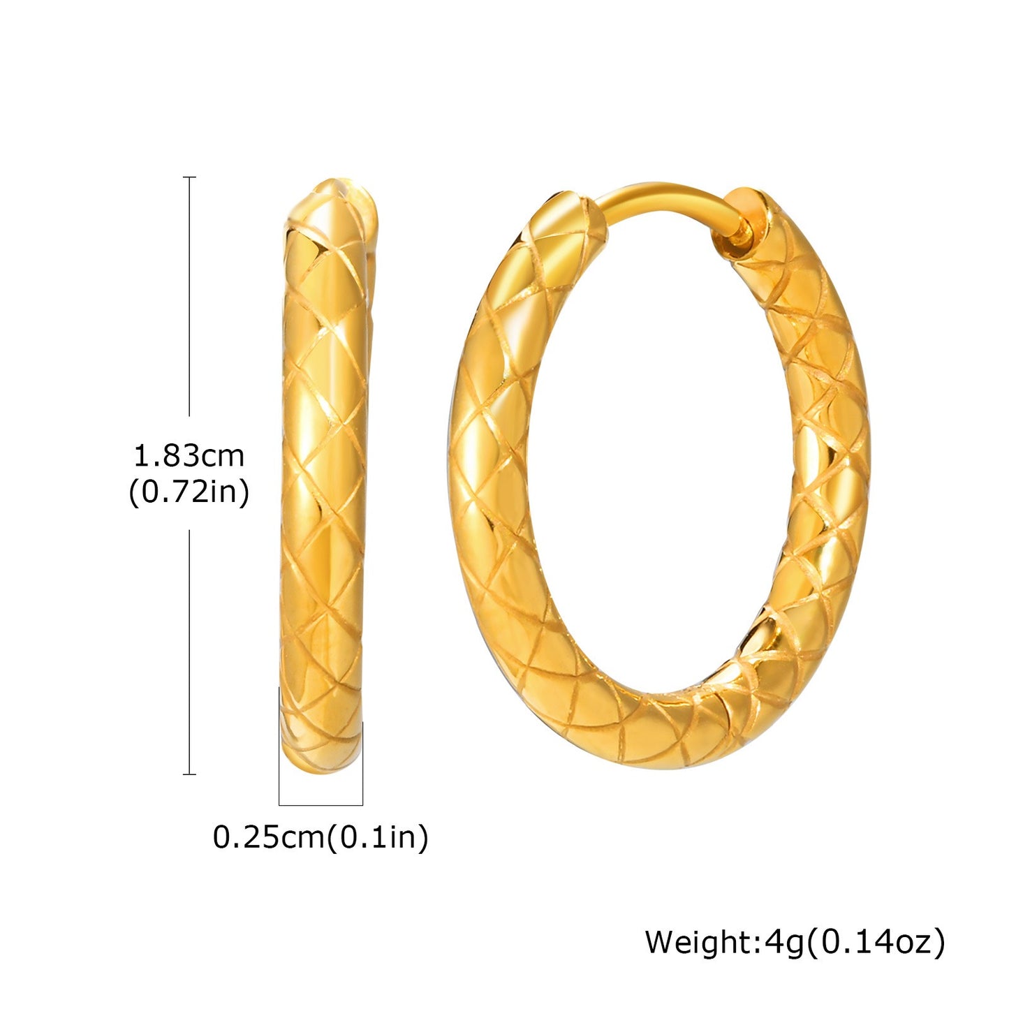Elegantes pendientes geométricos de acero inoxidable con baño de oro bicolor para mujer EH-707
