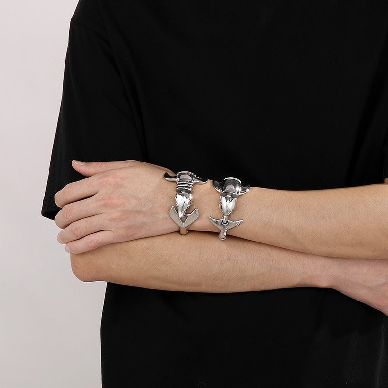 Kemstone Dolphin Bracelet for Men Titanium Steel Animal Jewelry KB42449-D