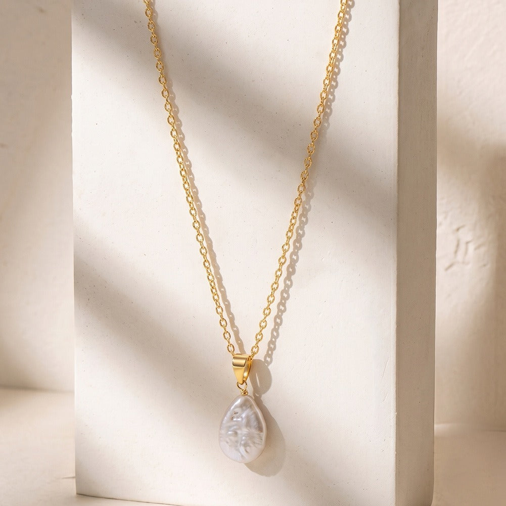Kemstone Teardrop Freshwater Pearl Pendant Necklace for Women 925 Sterling Silver SGPN118