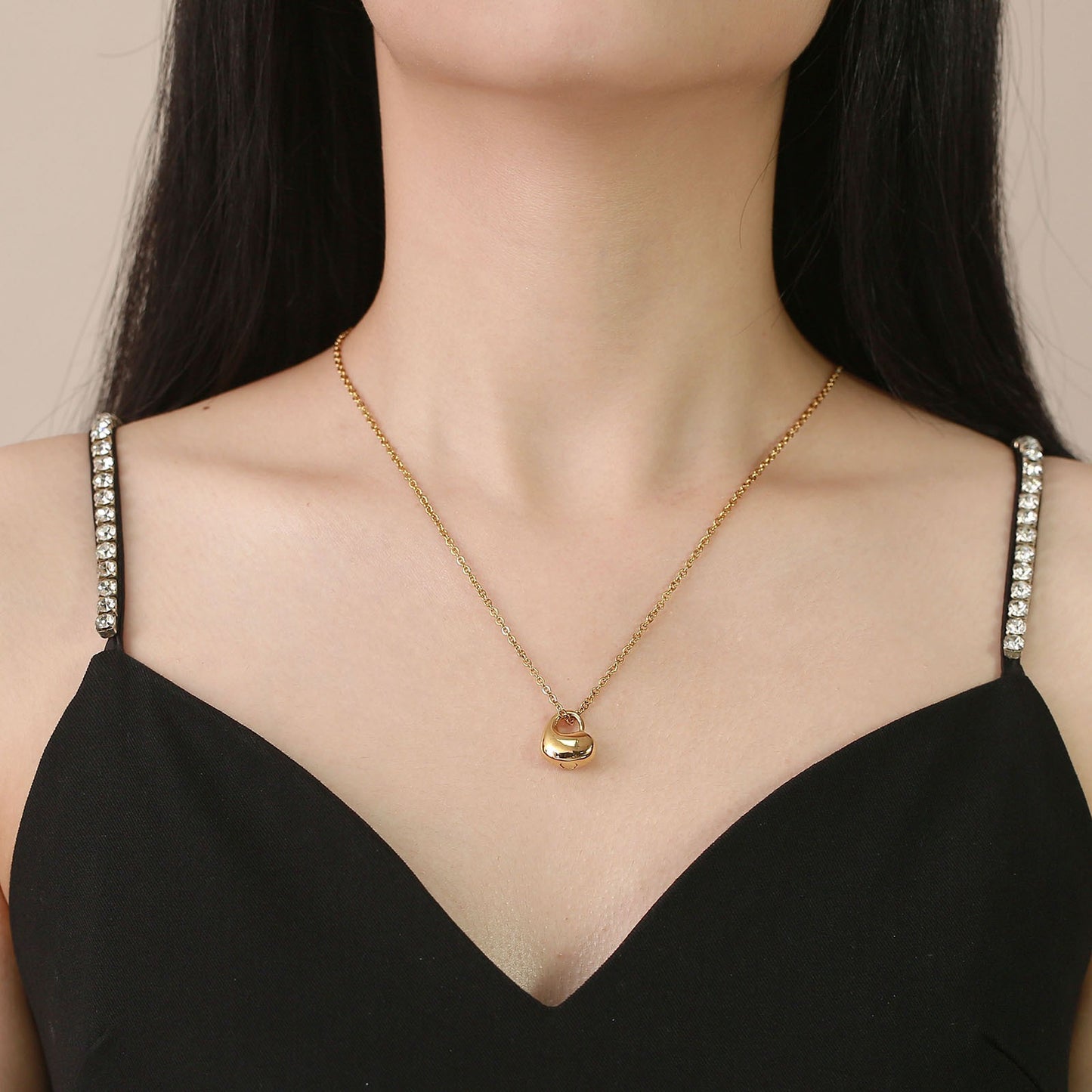 Stainless Steel Heart Urn Necklace for Women – Memorial Ashes Pendant Keepsake in Black / Gold / Silver – Gothic Vintage Cremation Jewelry PN-1627