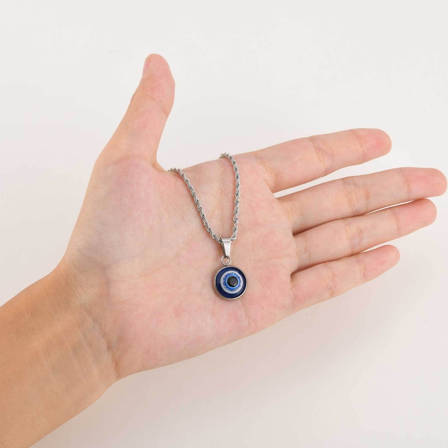Kemstone Stainless Steel Evil Eye Pendant Necklace for Men & Women Gold,Silver PN-1848