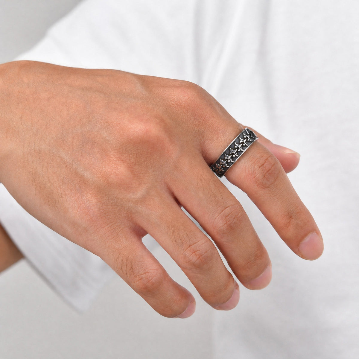 Kemstone Dragon Spine Ring for Men Stainless Steel Gothic RC-1157