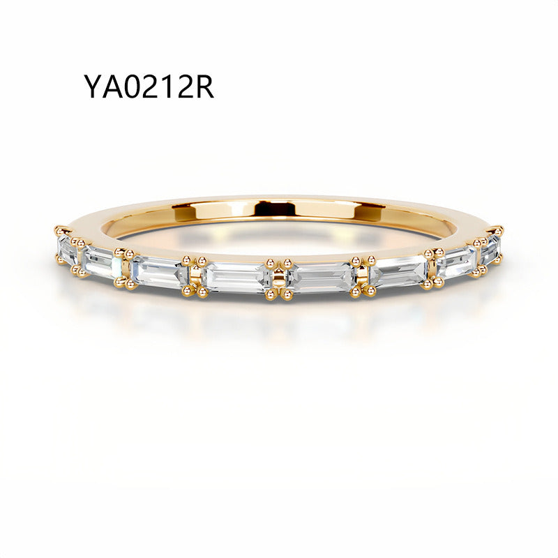 Kemstone S925 Gold Moissanite Eternity Band Rings – 9 Styles, D–E Color, VVS Clarity