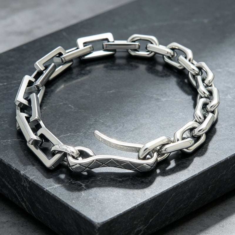 Kemstone Titanium Steel Mixed Link Bracelet for Men KB156607-KLHQ