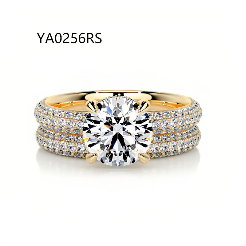 Kemstone Bridal Set – Luxury S925 Sterling Silver Moissanite Engagement Rings for Women | Gold Plated, Asscher, Marquise, Pear & Round Cuts