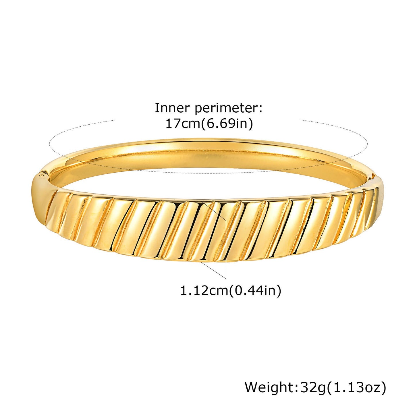 Bracciale Twist in acciaio inossidabile con finitura a specchio - Gioiello geometrico regolabile per donna, design minimalista dorato per l'eleganza quotidiana B-618