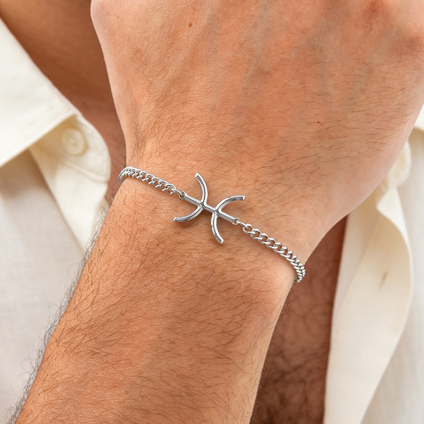 Kemstone Stainless Steel Tribal Inspired Dual Wear Necklace Bracelet for Men Hip Hop Minimal Chain BR-3040