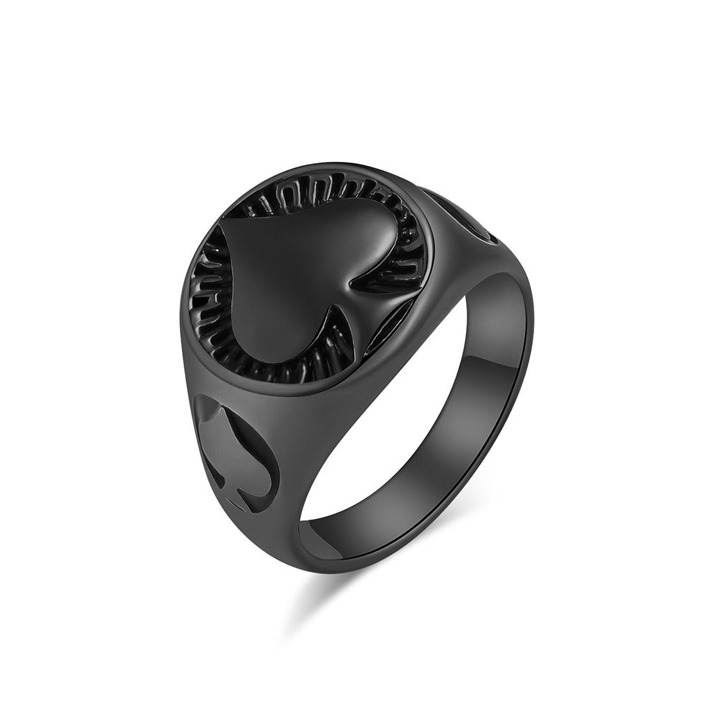 Kemstone Stainless Steel Spade Signet Ring for Men K-R789