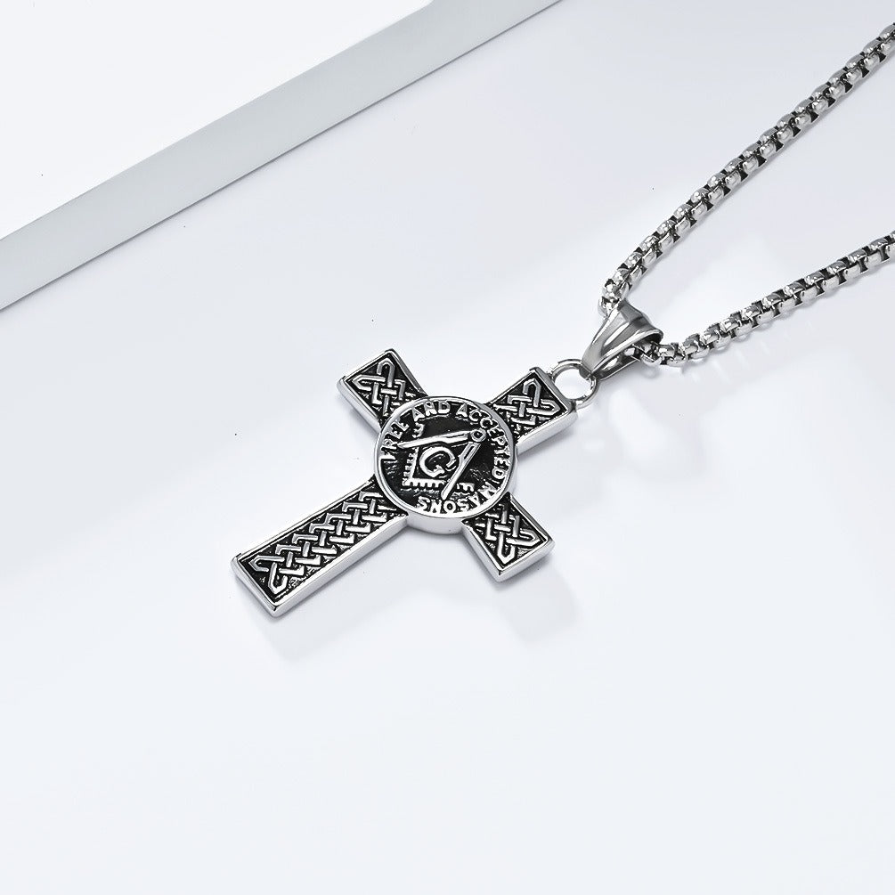 Kemstone Celtic Knot Cross Necklace for Men Stainless Steel Vintage K-PT569