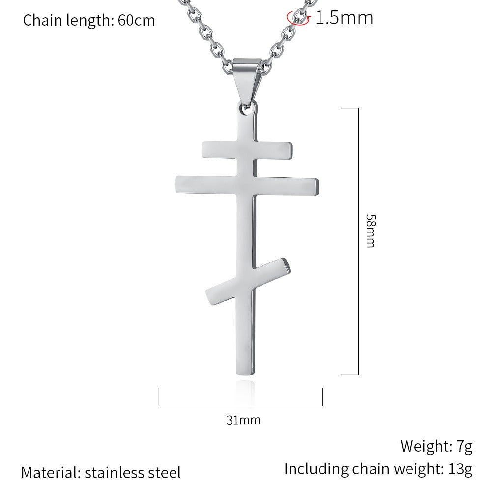 Kemstone Titanium Steel Cross Pendant Necklace for Men & Women – Minimalist Vintage Style K-PT539