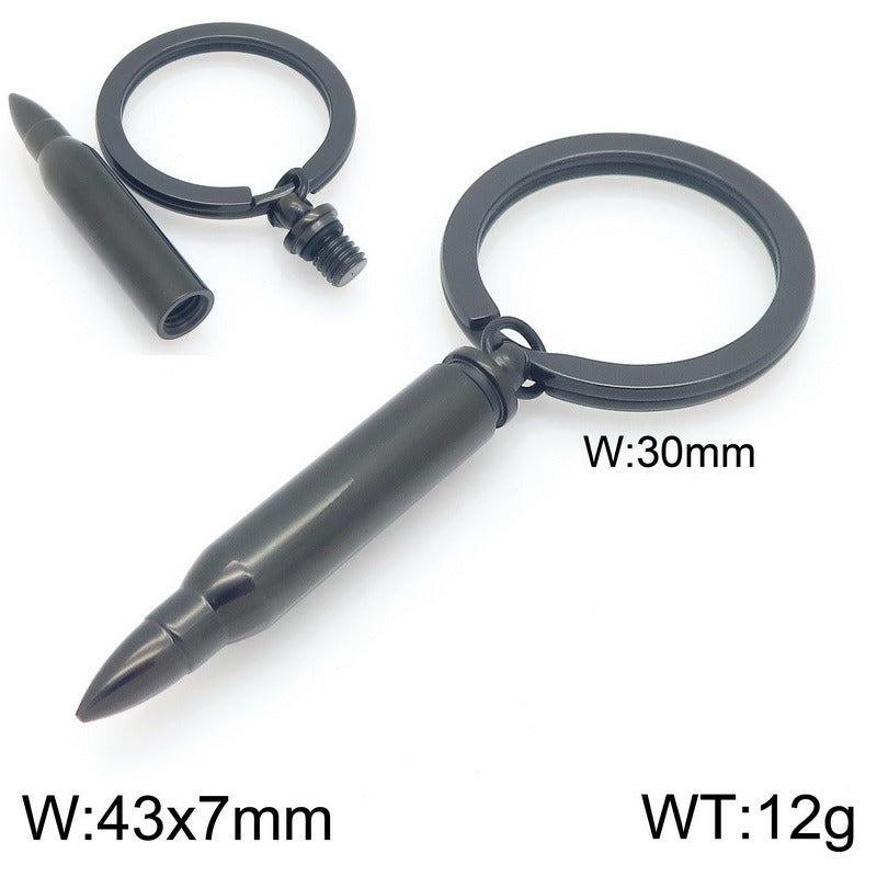 Kemstone Titanium Steel Bullet Keychain with Openable Shell Design KY1472-Z