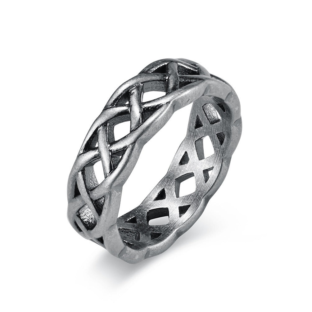 Kemstone Stainless Steel Celtic Eternity Knot Ring for Men & Women K-R667