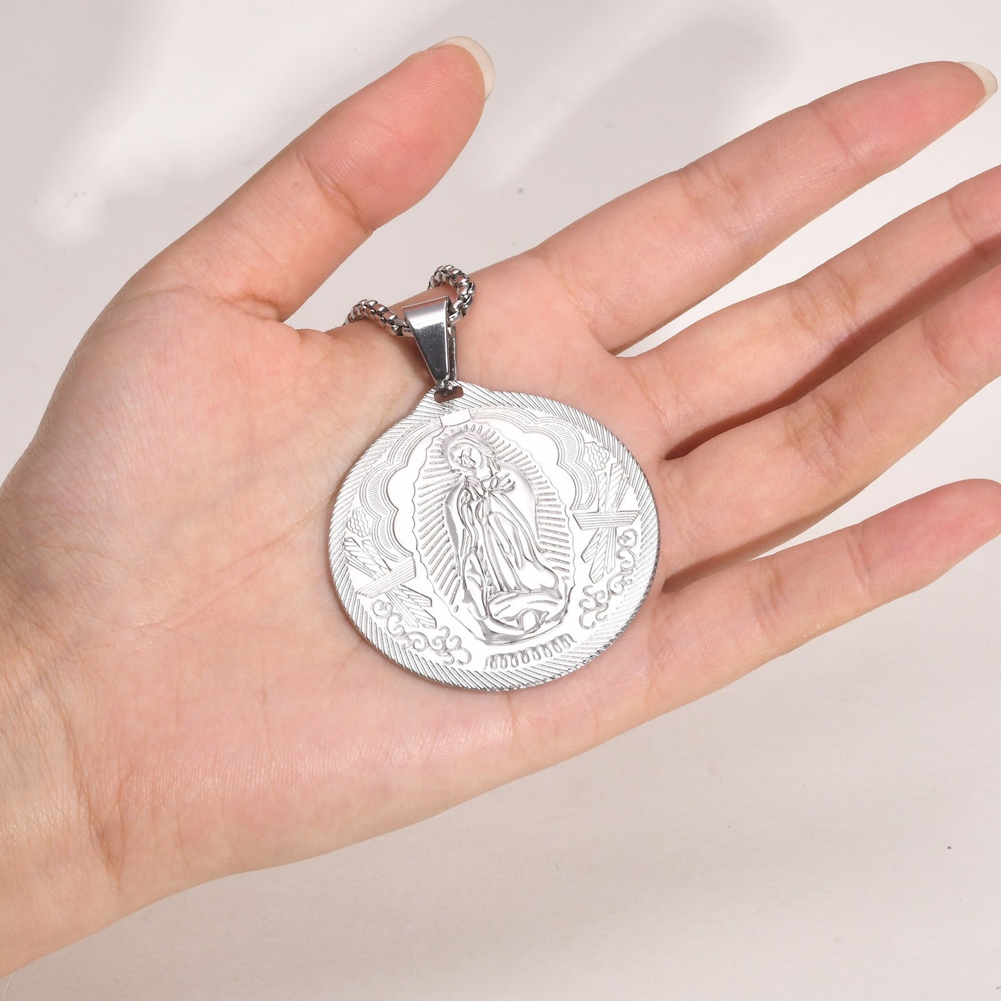 Kemstone Stainless Steel Medallion Necklace for Men Vintage Coin Pendant PN-777