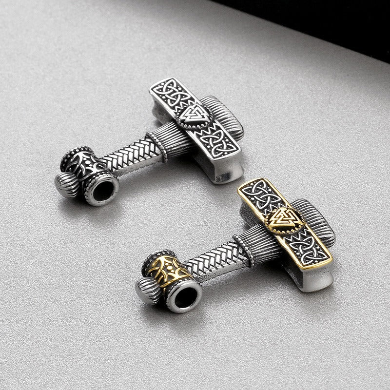 Kemstone Viking Mjölnir Hammer Necklace – Stainless Steel Norse Pendant for Men | Gothic Nordic Street Style KP130623-TLX