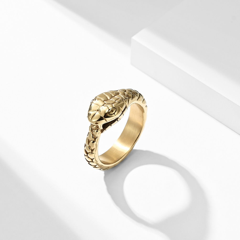 Kemstone Stainless Steel Snake Head Ring for Men K-R488