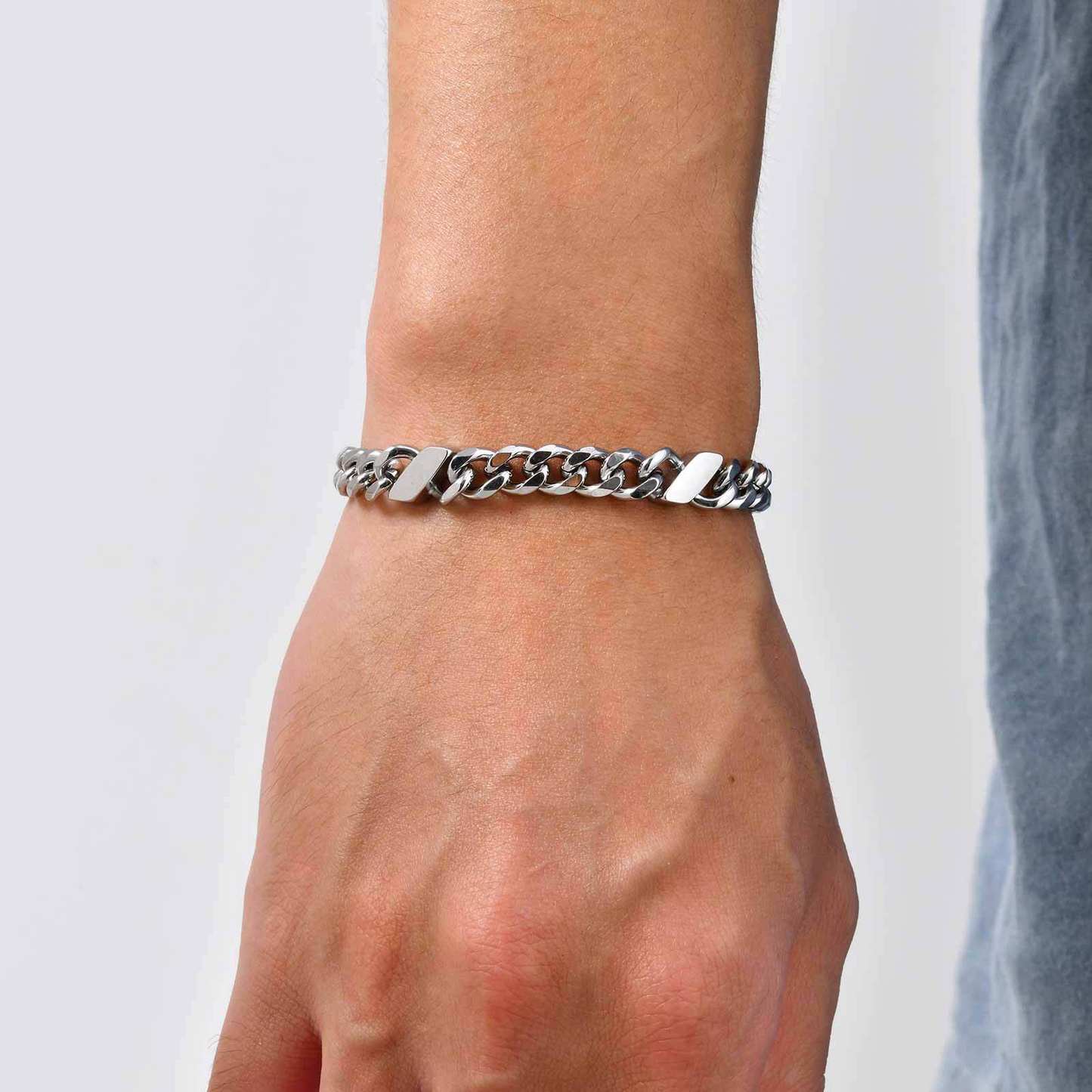 Kemstone Stainless Steel Curb Chain Bracelet for Men BR-2907