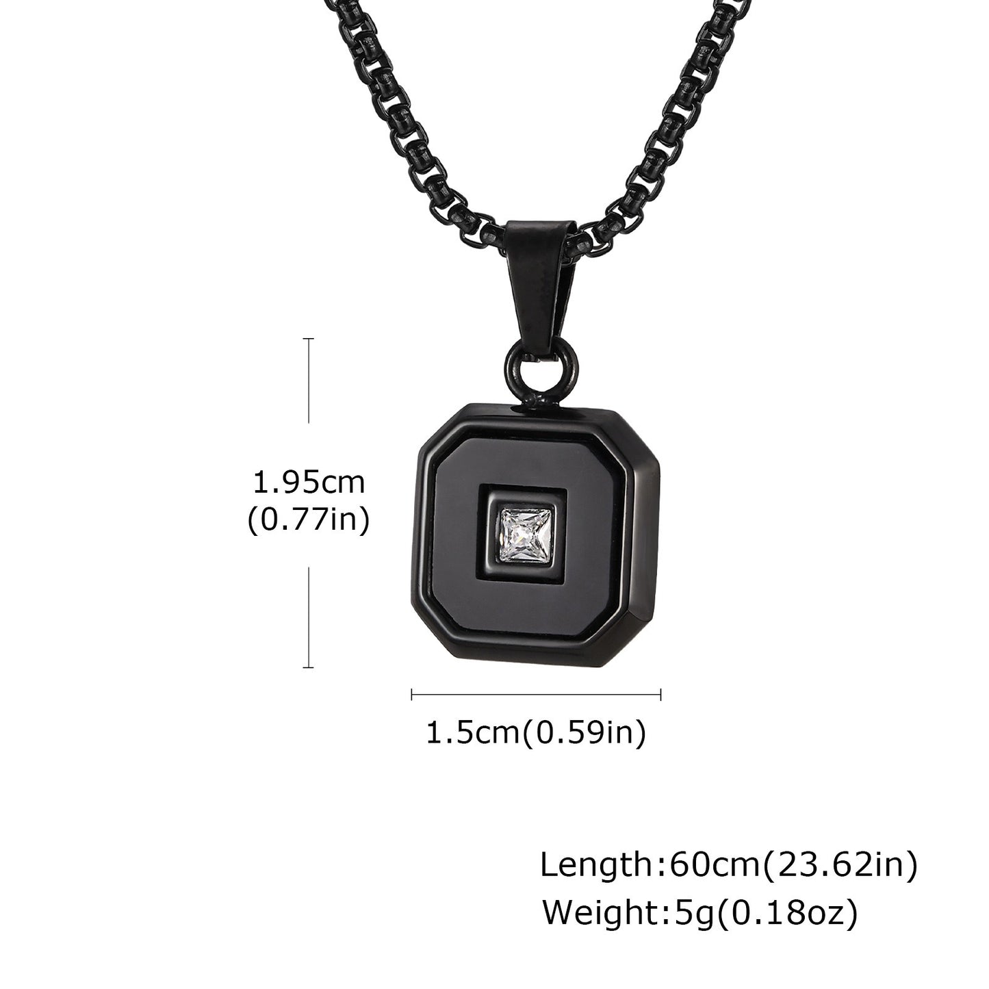 Kemstone Men’s Stainless Steel Lapis Lazuli Cubic Zirconia Pendant Necklace – Gold Silver Black PN-2074
