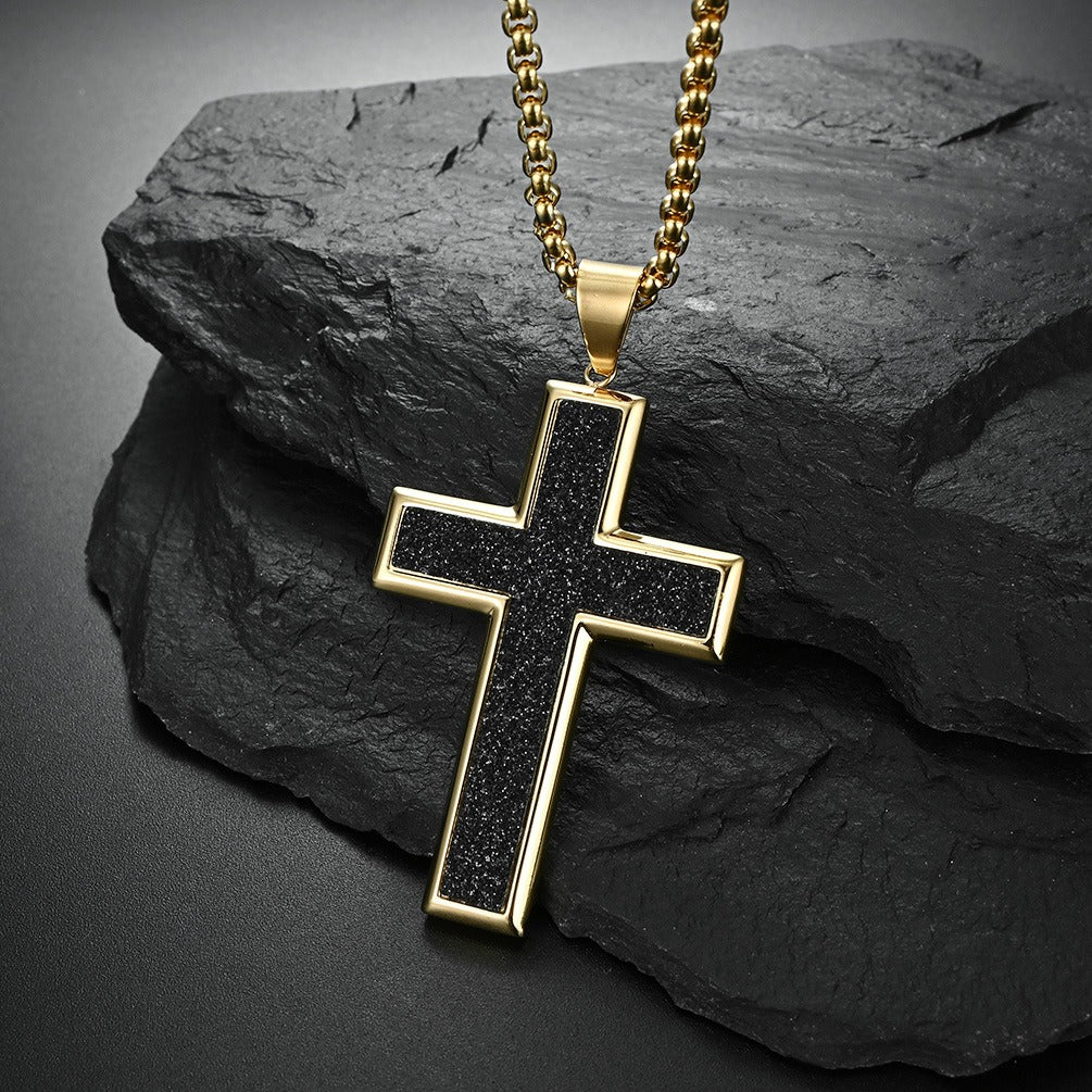 Kemstone Stainless Steel Cross Pendant Necklace for Men K-PT331