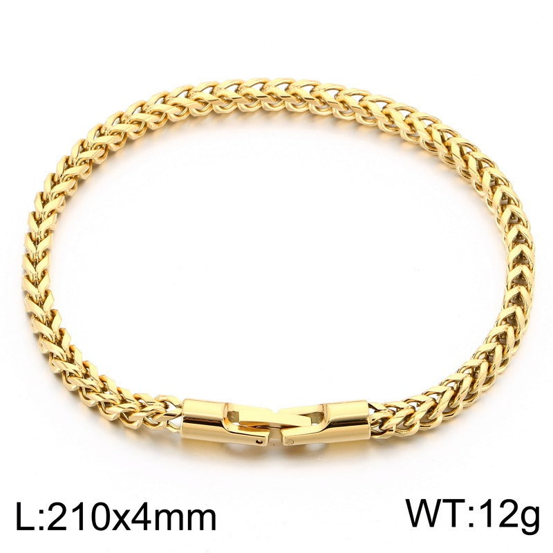 Kemstone Titanium Steel Braided Chain Bracelet for Men Textured Woven Link KB214403-KFC