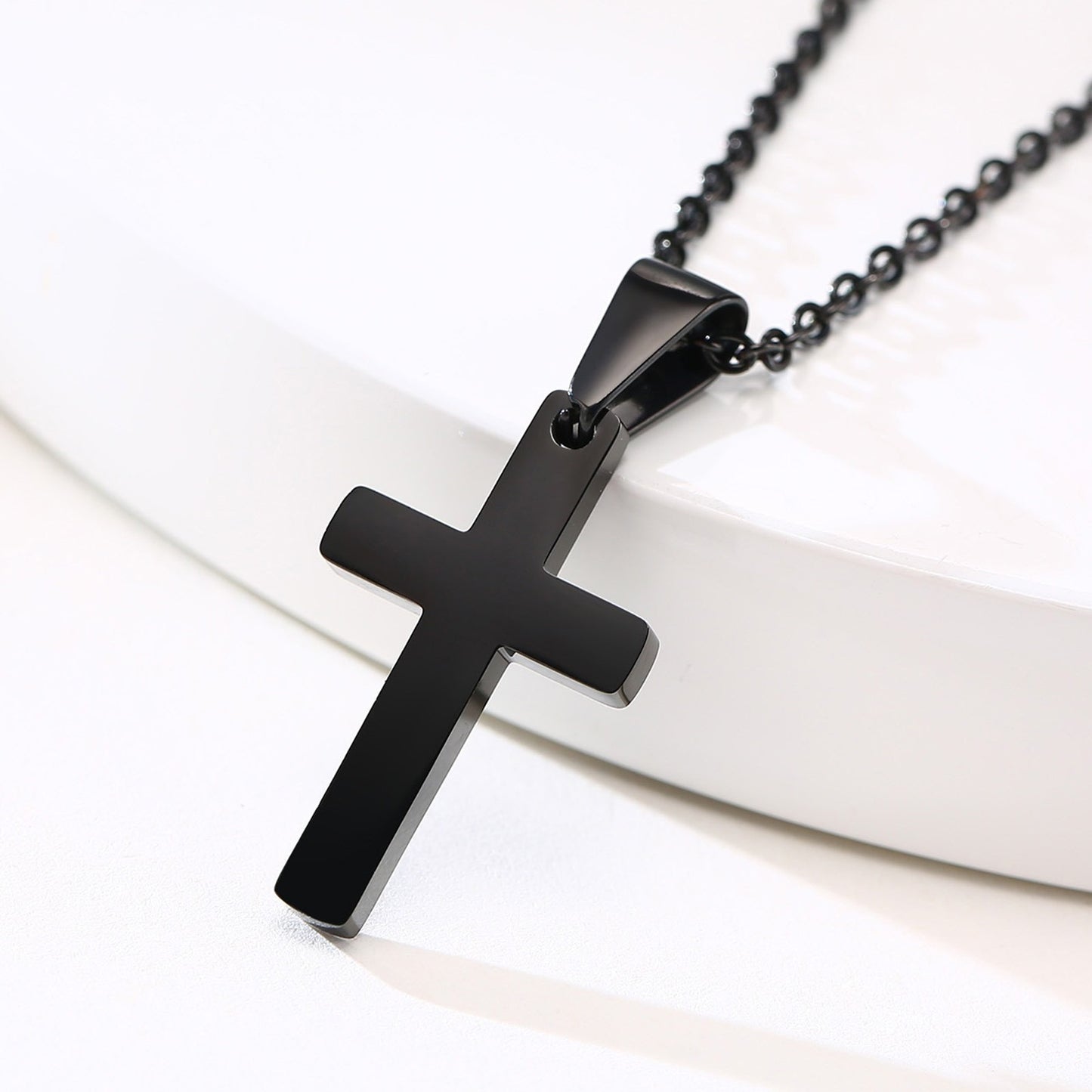 Kemstone Stainless Steel Cross Necklace for Men & Women – Gold, Silver, Black PN-1479