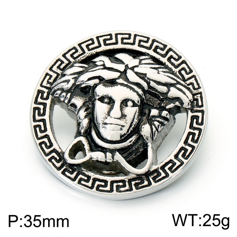 Kemstone Stainless Steel Gothic Joker Mask Pendant Necklace for Men KP118521-LU