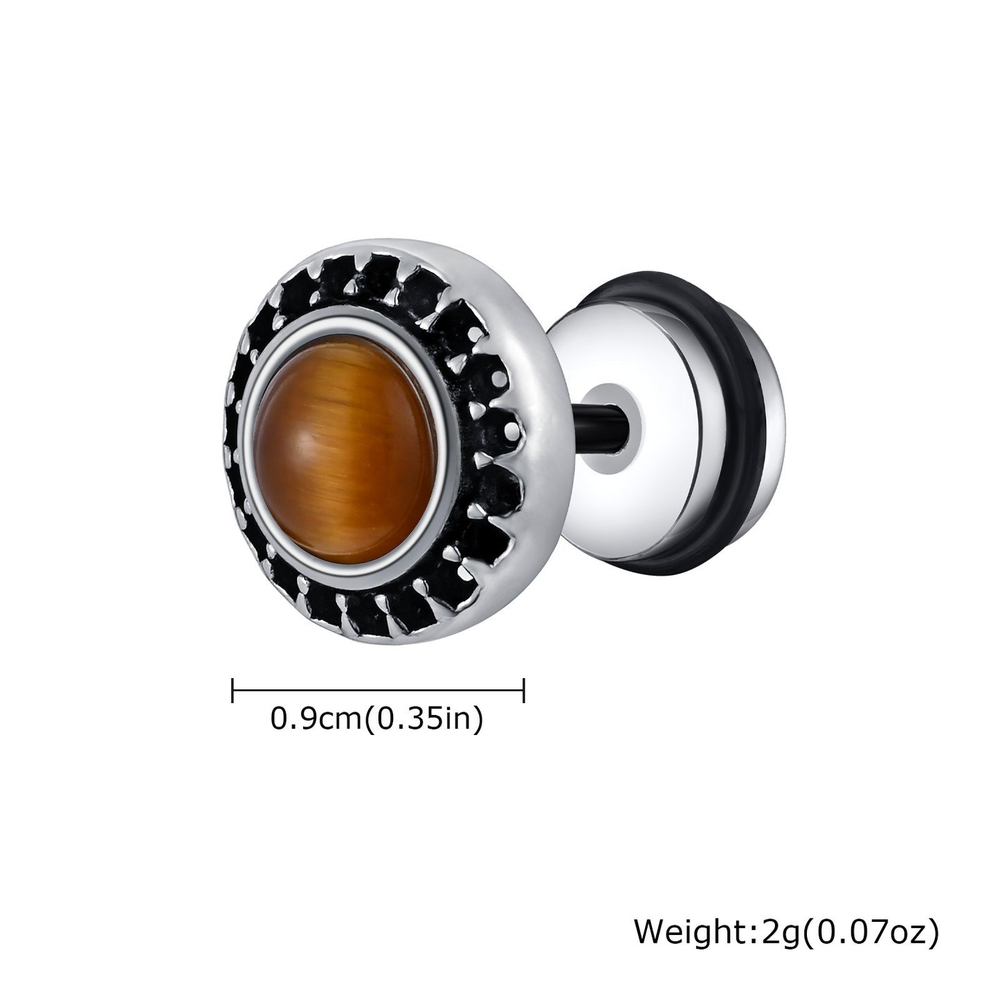 Kemstone Men’s Stainless Steel Punk Gear Stud Earrings ES-575