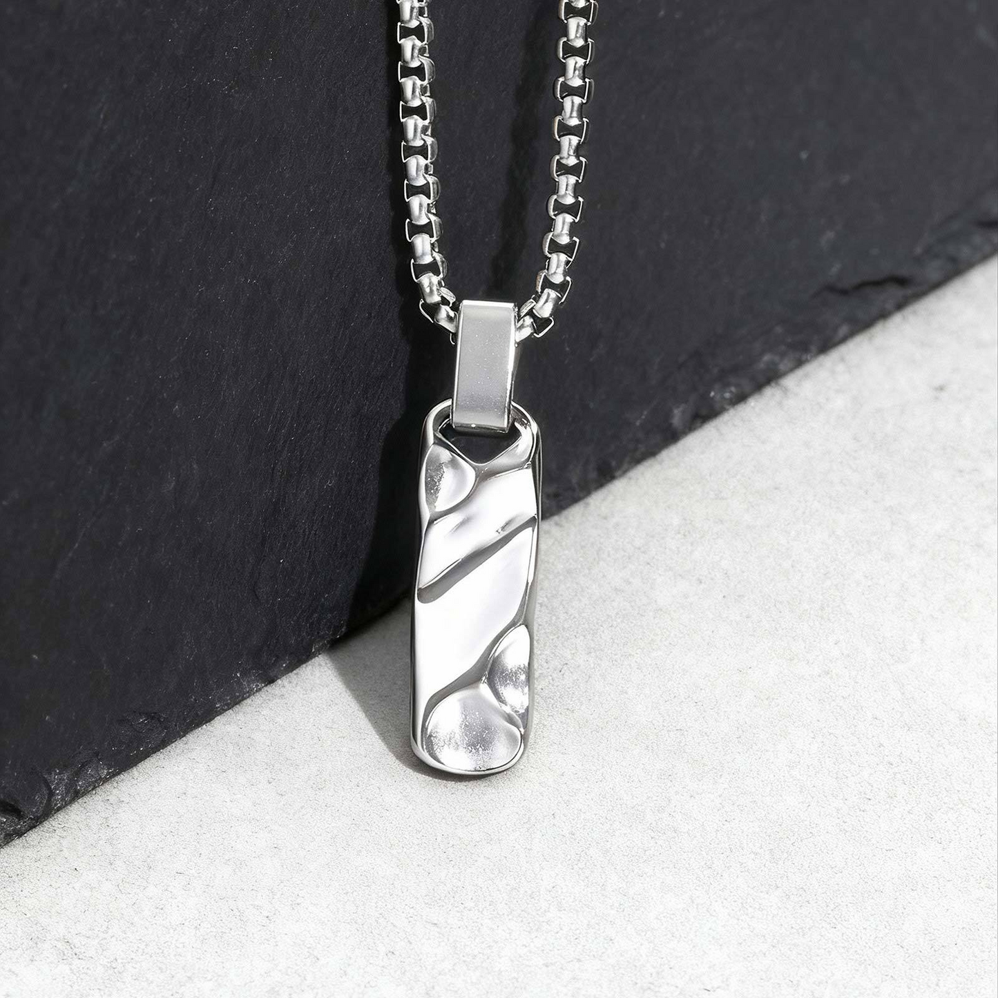 Kemstone Stainless Steel Geometric Bar Pendant Necklace for Men & Women PN-2272