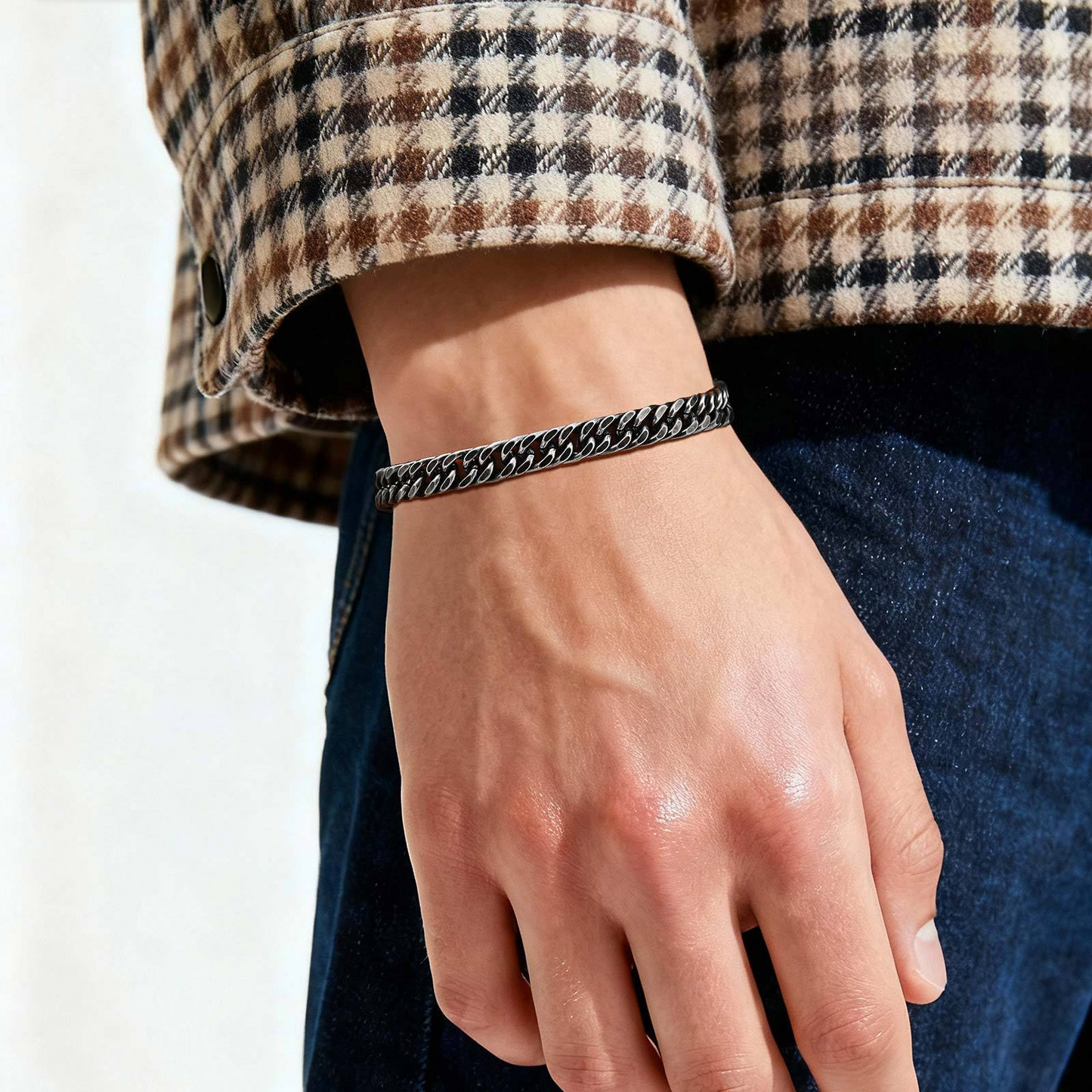 Kemstone Stainless Steel Cuban Link Bracelet for Men – 6mm Chain BR-1749