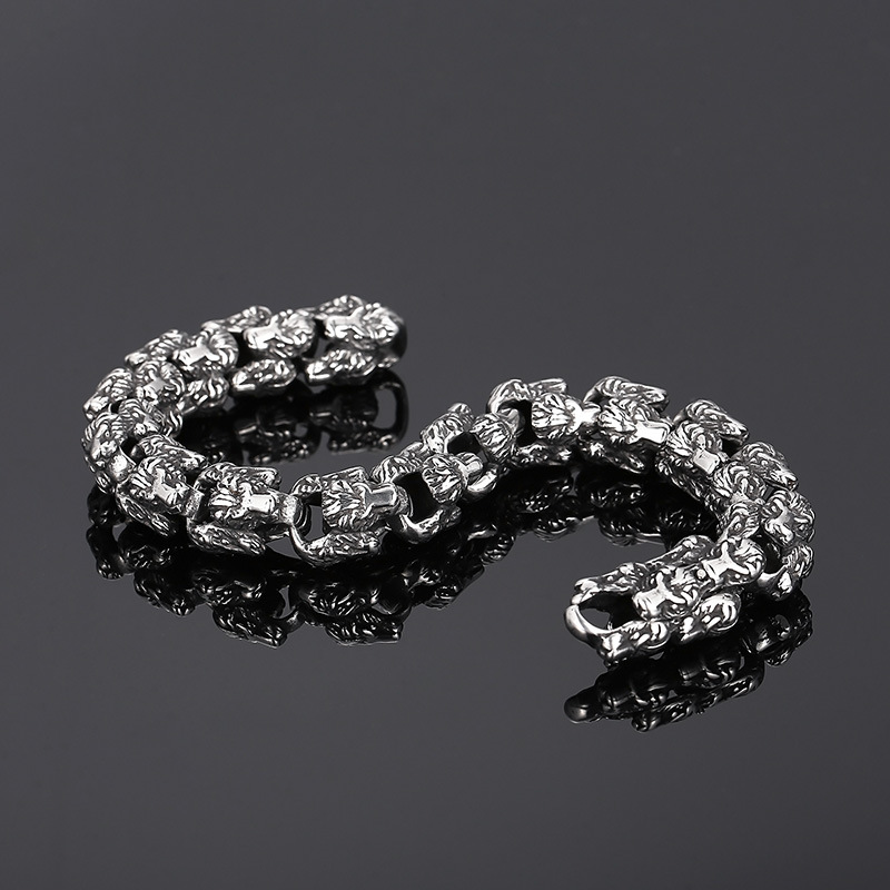 Kemstone Snake Head Bracelet for Men Titanium Steel Vintage Animal Jewelry KB155325-KJX