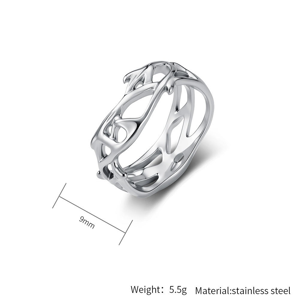 Kemstone Thorn Vine Ring for Men & Women Stainless Steel K-R1243
