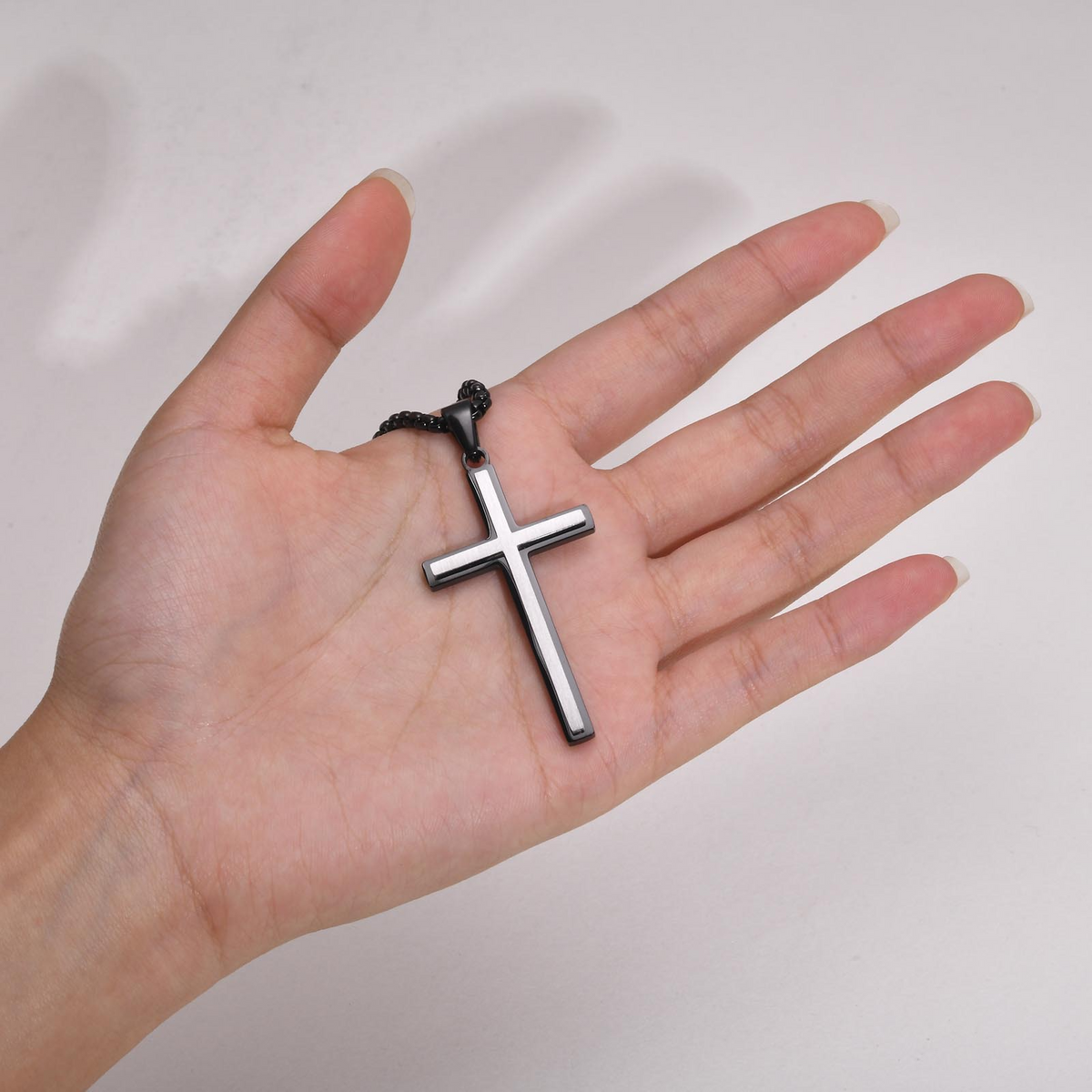 Kemstone Brushed Cross Necklace for Men Stainless Steel PN-1929