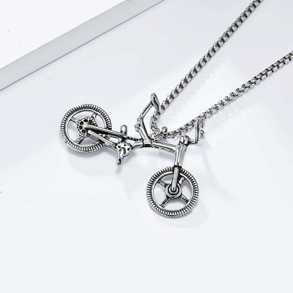 Kemstone Bicycle Pendant Necklace Stainless Steel Bike Chain for Men Women K-PT587