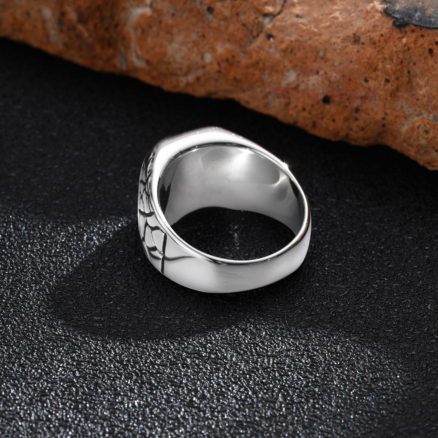 Kemstone Stainless Steel Vintage Cubic Zirconia Cross Ring for Men C-828