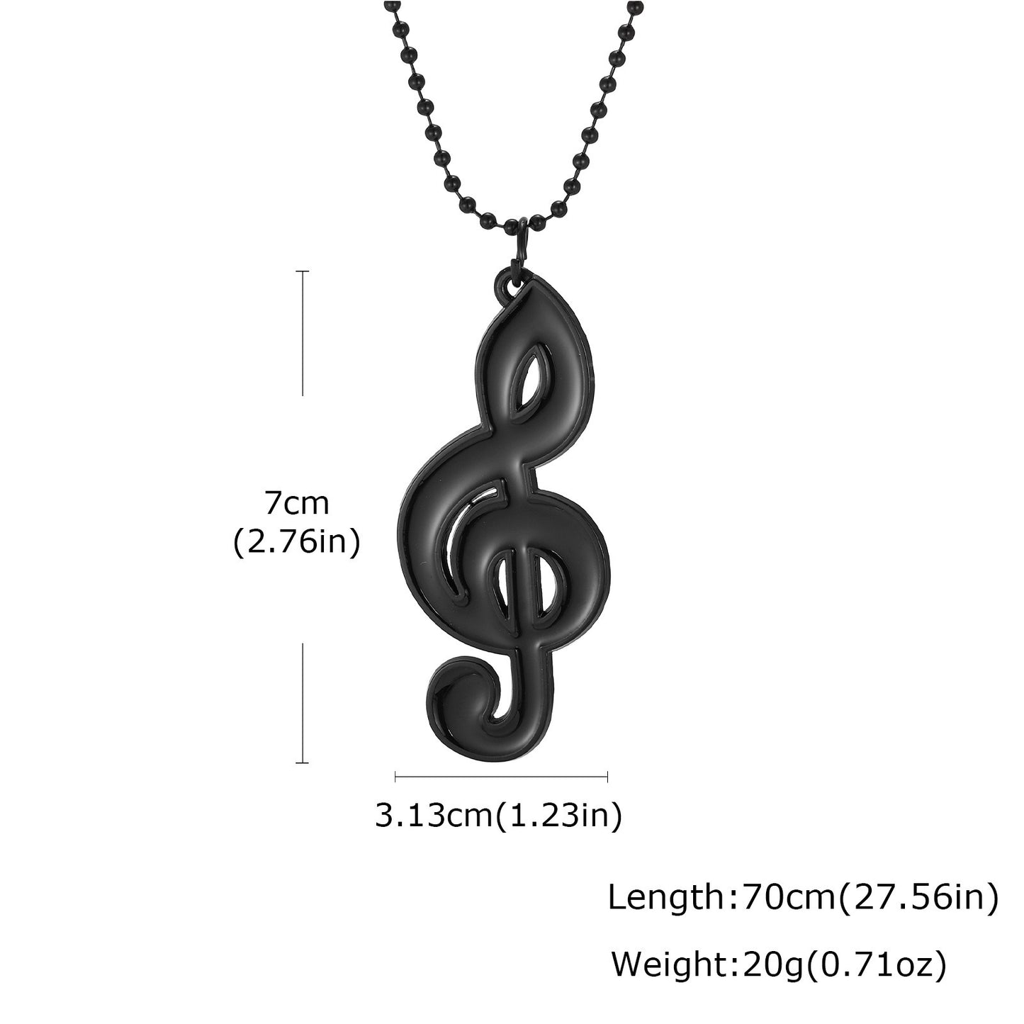 Kemstone Treble Clef Pendant Necklace for Men Colorful Music Note Charm NC-3023