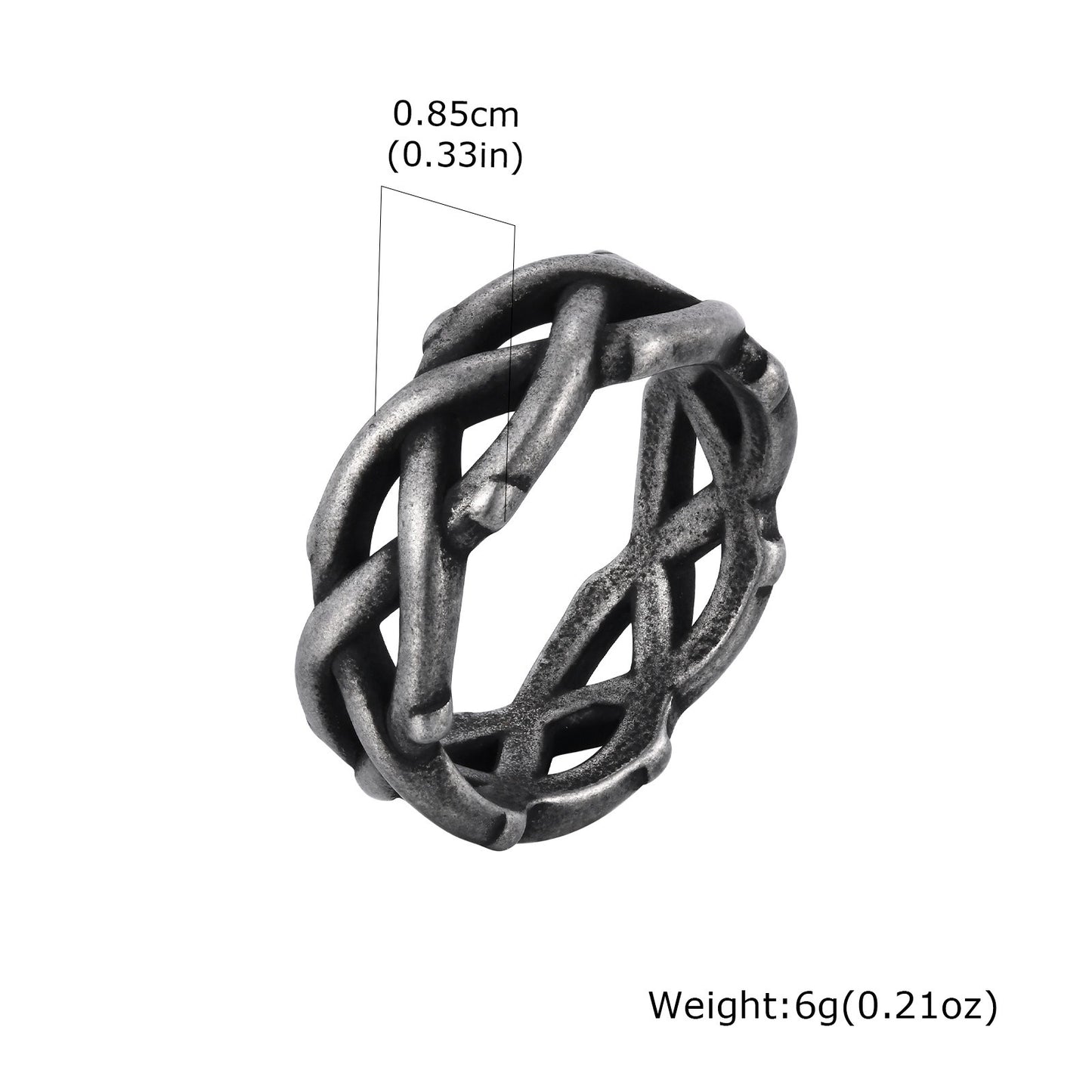 Kemstone Stainless Steel Vine Ring for Men – Thorn Openwork RC-638