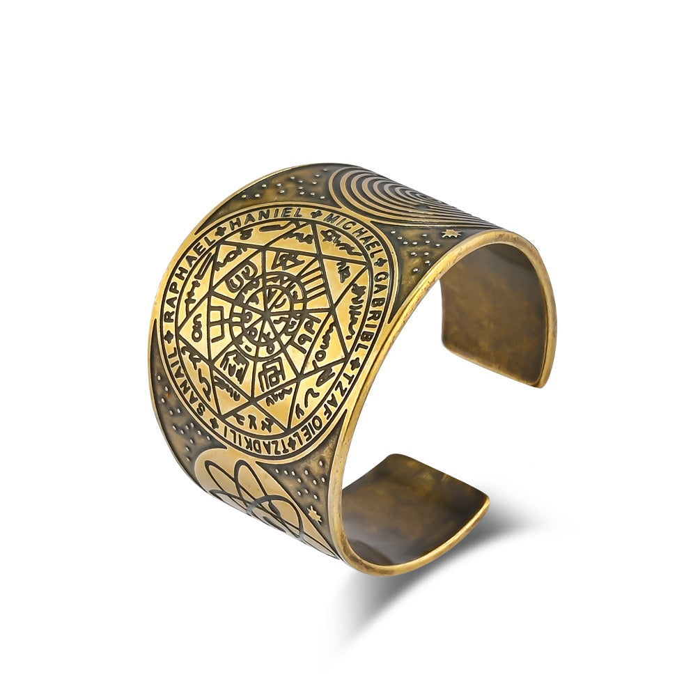 Kemstone Stainless Steel Vintage Adjustable Ring – Men’s Statement Band K-R7800
