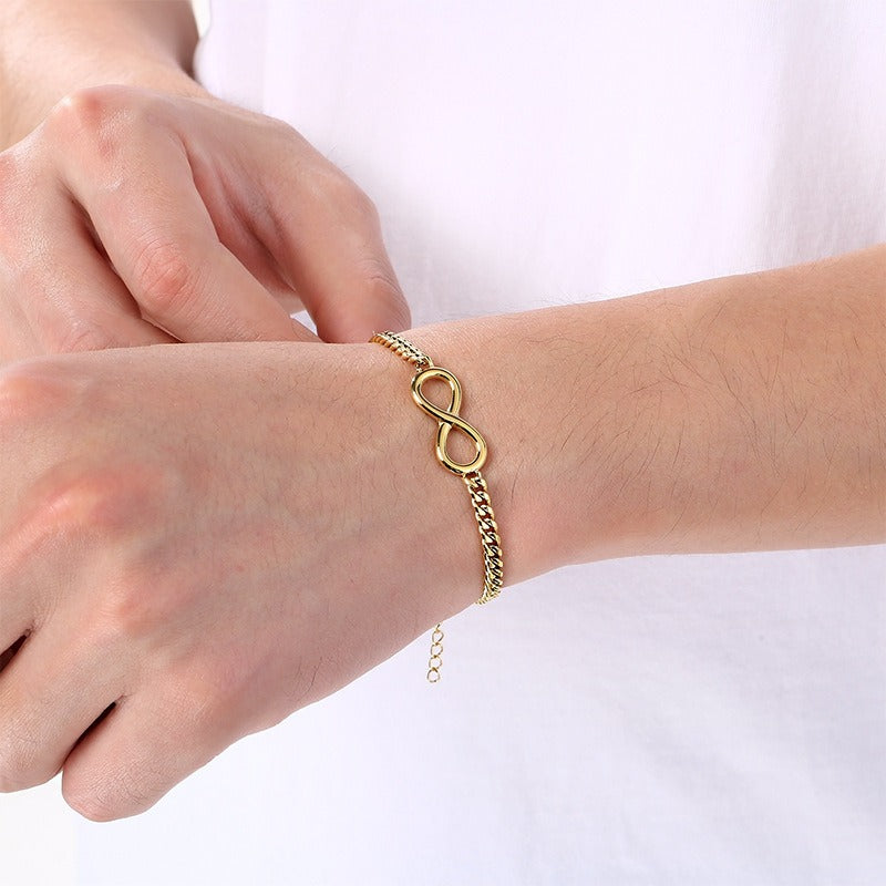 Kemstone Stainless Steel Infinity Symbol Bracelet for Men & Women Minimalist Chain KB211227-KFC