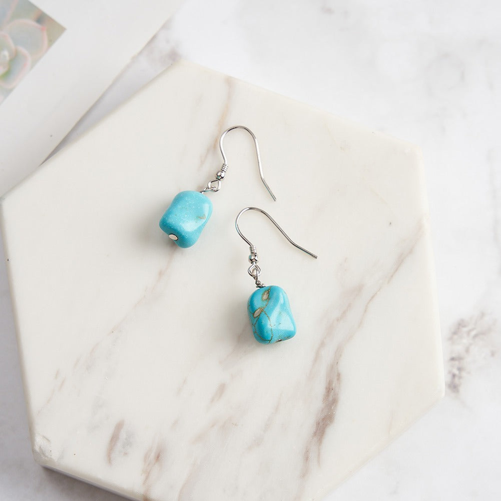 Kemstone Turquoise Drop Earrings for Women 925 Sterling Silver Vintage GME45