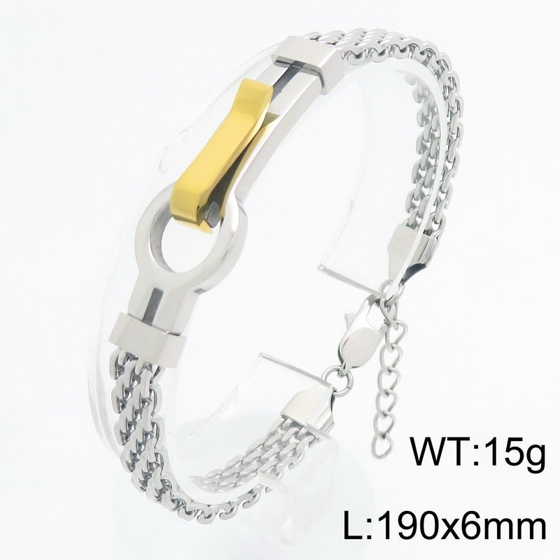 Kemstone Titanium Steel Multi-Row Chain Bracelet for Men KB213310-KFC