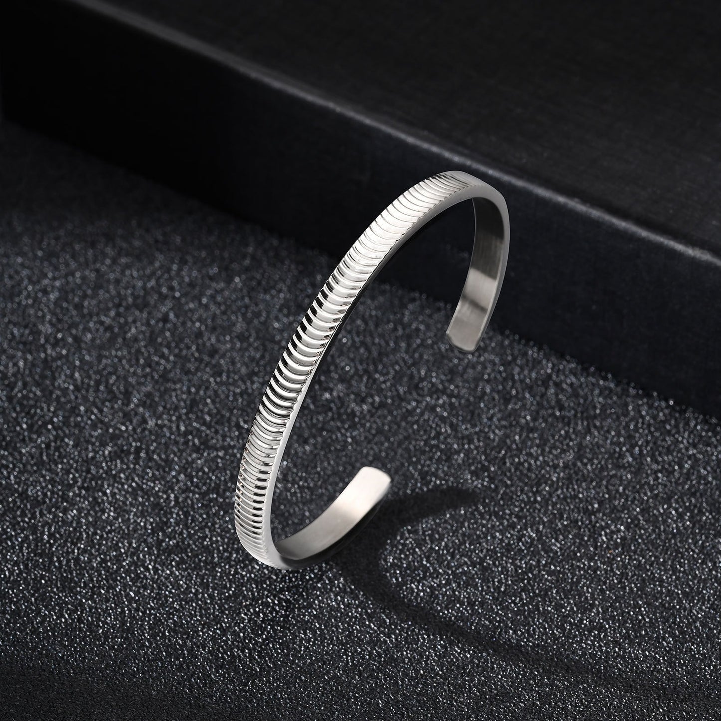Kemstone Men’s Stainless Steel Cuff Bracelet – Minimalist Open Bangle B-565