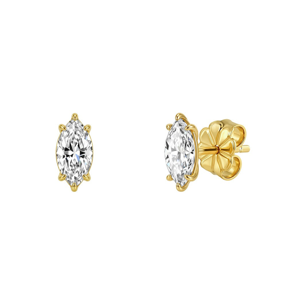 Kemston Marquise Moissanite Stud Earrings for Women 925 Sterling Silver SMOE24