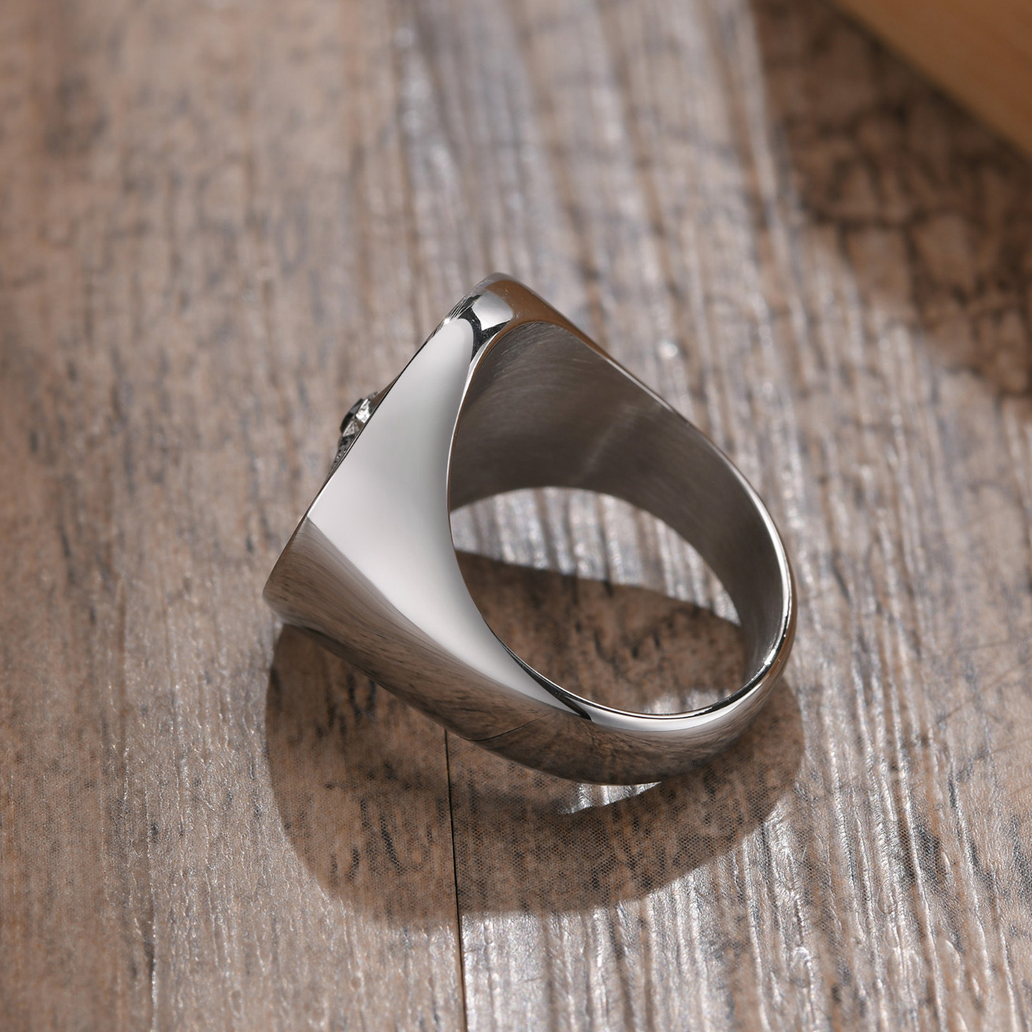 Kemstone Stainless Steel Compass Signet Ring for Men RC-527