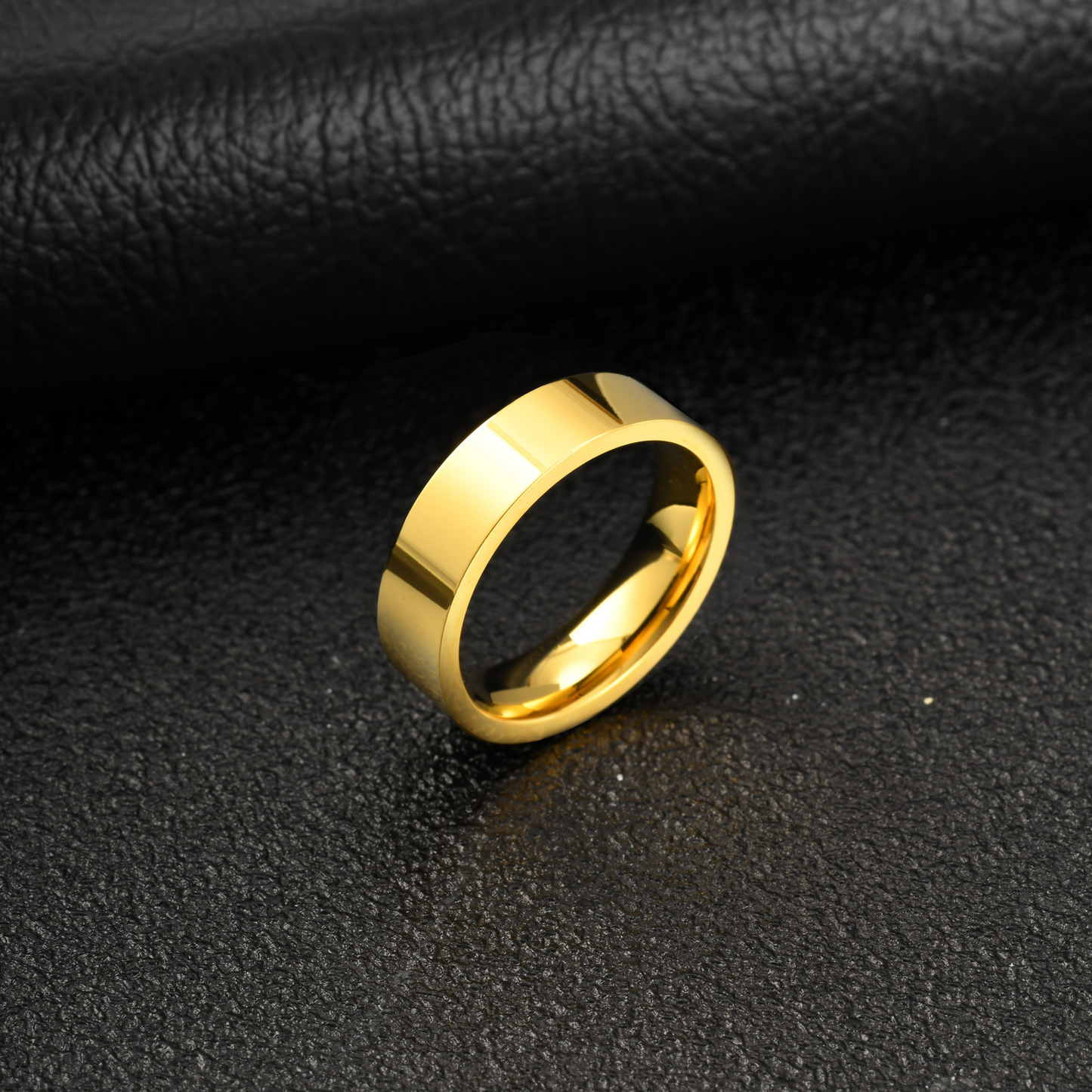 Kemstone Gold Plated Stainless Steel Ring for Men Women Minimalist 6mm R-525
