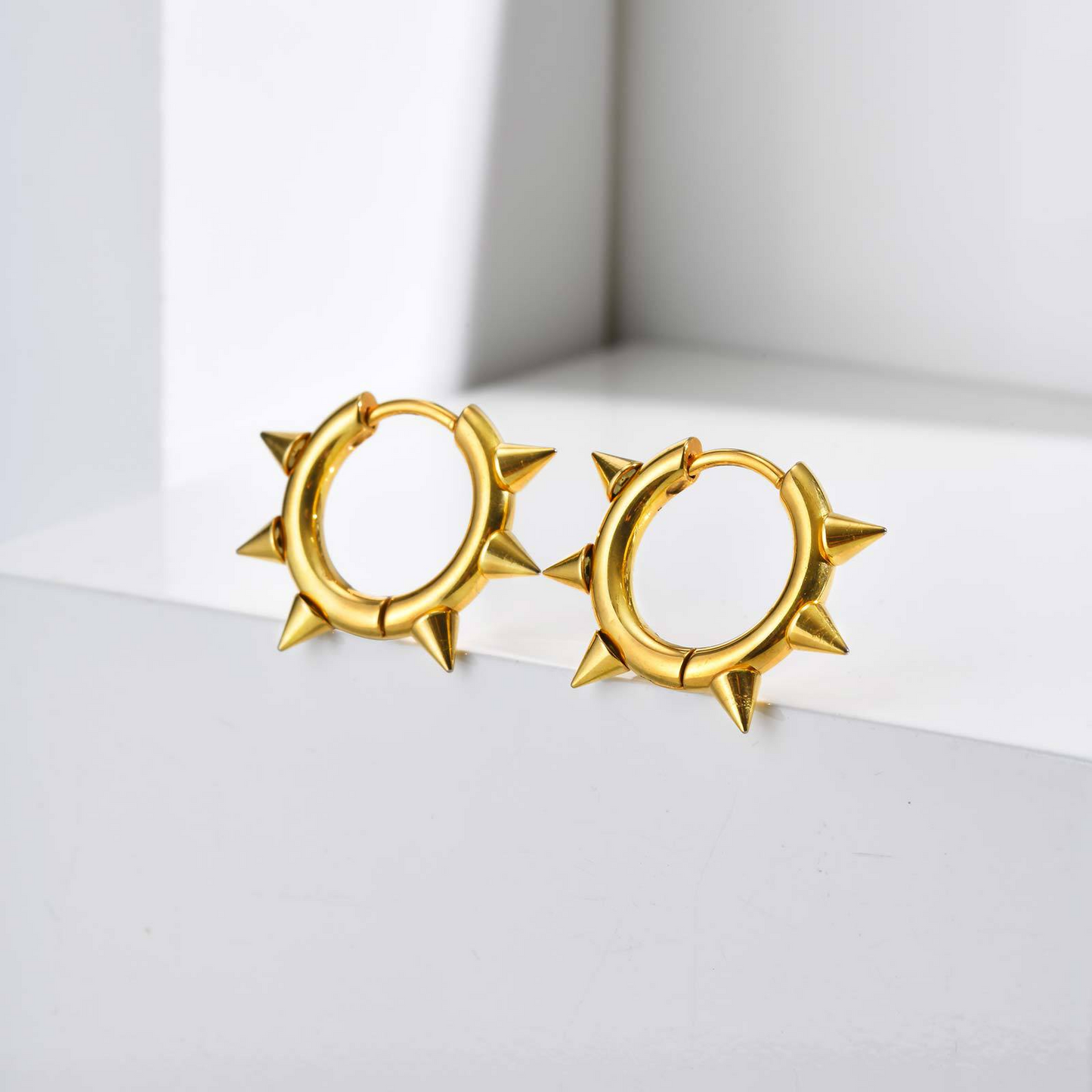 Men’s Titanium Steel Spike Hoop Earring – Punk Street Style EH-751