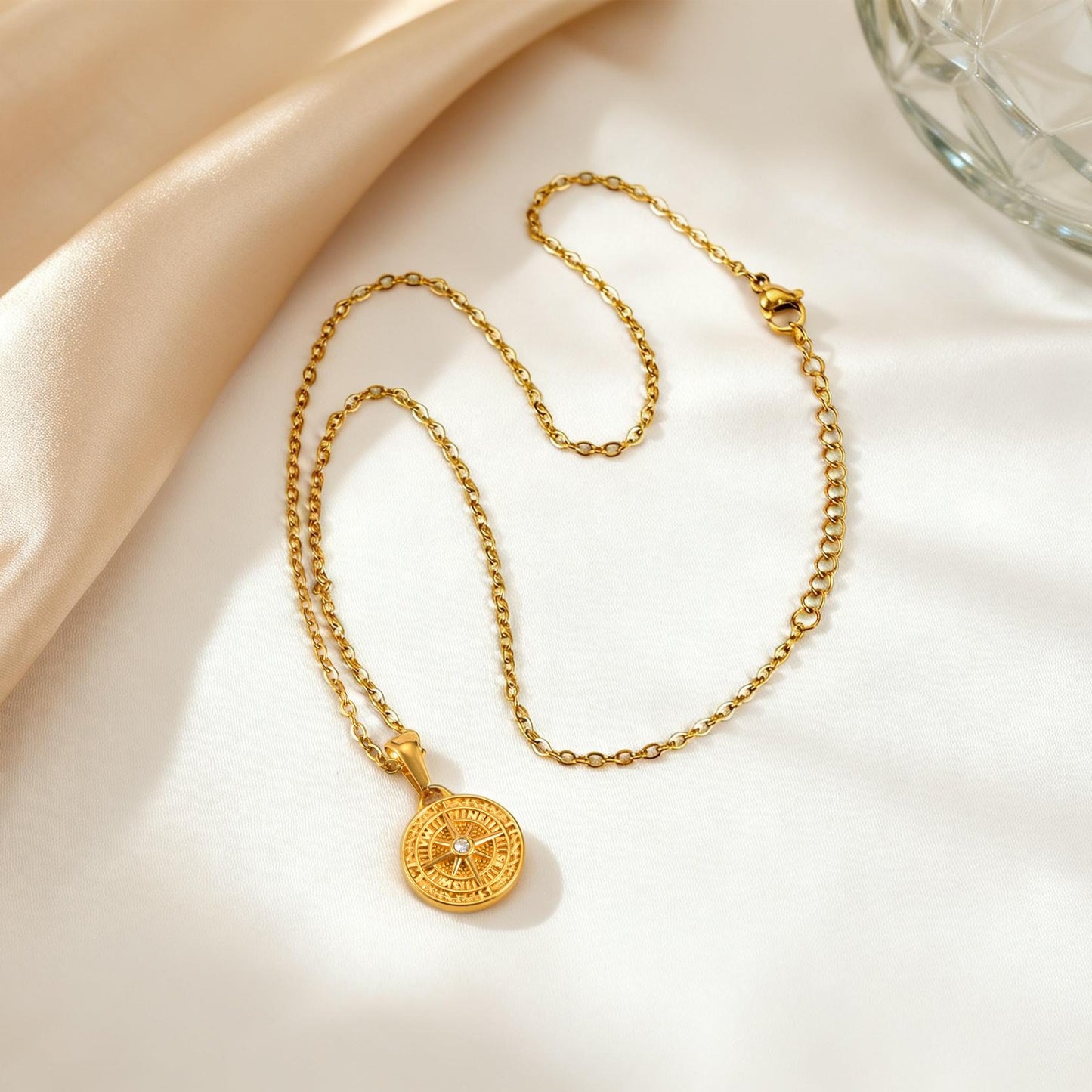 Kemstone Stainless Steel Octagram Star Pendant Necklace for Men Women Gold Silver PN-2336